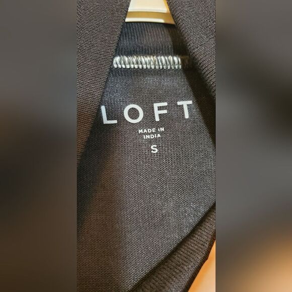 Small LOFT Women's Black Funnel Neck Fine Knit Sweater Long Sleeve - Picture 6 of 6